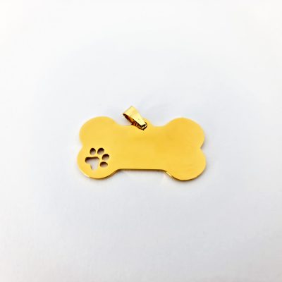 Privezak za pse „Koska sa šapicom“ – Rose Gold