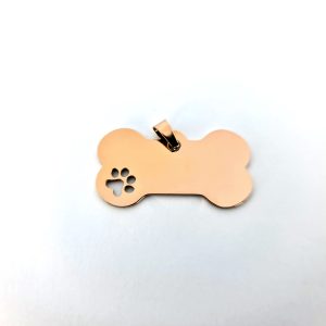 Privezak za pse „Koska sa šapicom“ – Rose Gold